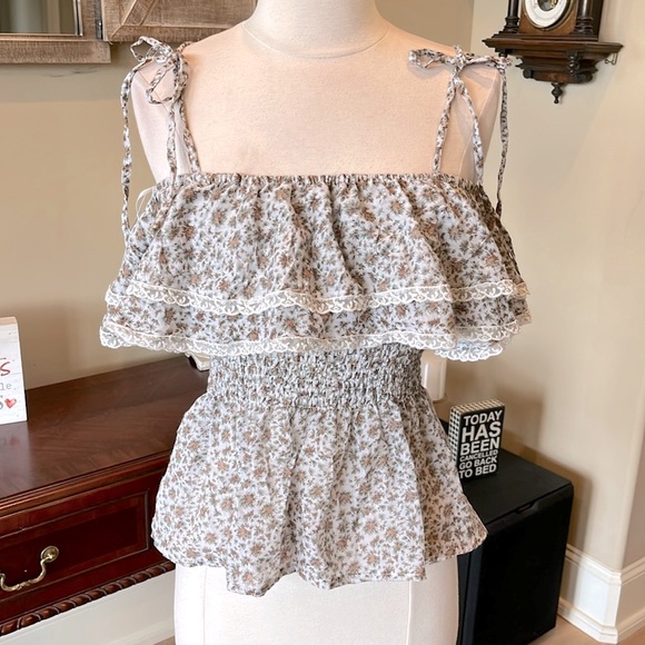 Ruffle Lace Tank Spaghetti Strap - Picture 2 of 9